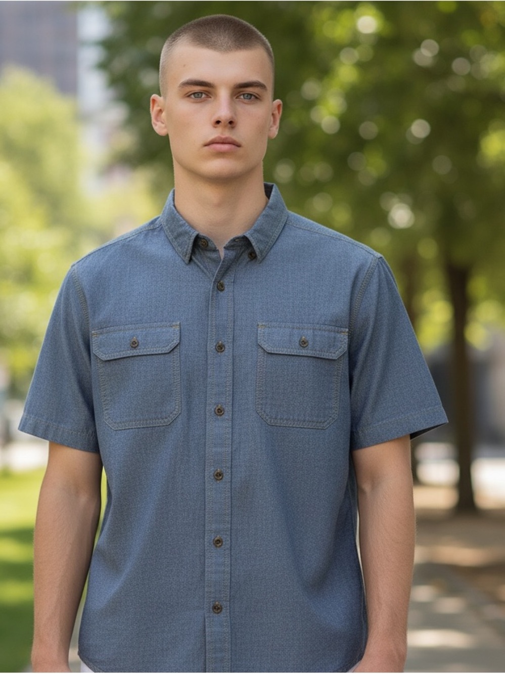 BRAHMA Men’s XL Lightweight Blue Jean Work Shirt 🌟